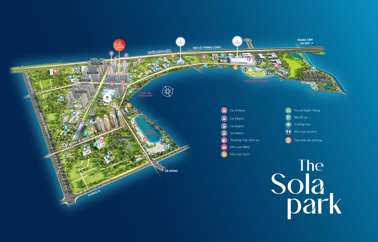 Bản đồ nội khu The Sola Park Smart City