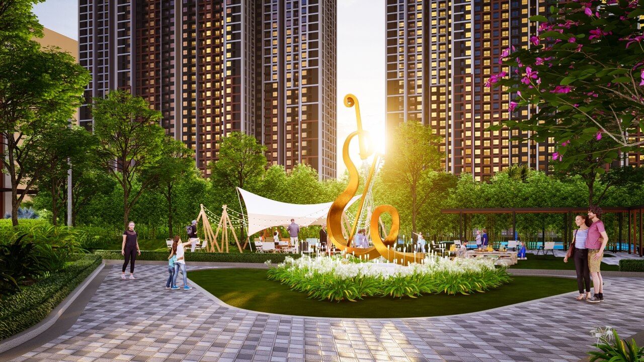 Cảnh quan phân khu The Sola Park của MIK Group